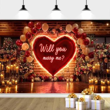 Imagem de Pano de fundo para festa de noivado de 3,5 x 2,5 m, fundo de fotografia de coração de amor vermelho, decoração de festa de casamento, casamento, casamento, casamento, confissão, pano de fundo, faixa