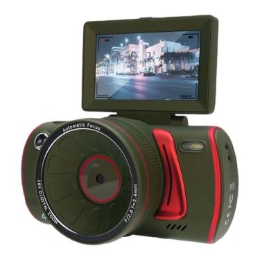 Imagem de Yunseity Câmera VLOG 4K 4K de 64MP, Zoom de 18x, Câmera de Vídeo de Viagem Anti Shake AutoFocus para Casa de Selfie, Estilo Vintage, para Reuniões de Família, Memórias de Gravação (GREEN)