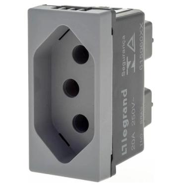 Imagem de Módulo Tomada 20A 2p+T Cinza Legrand 615060CZ Pial Plus+ - Pial Legran