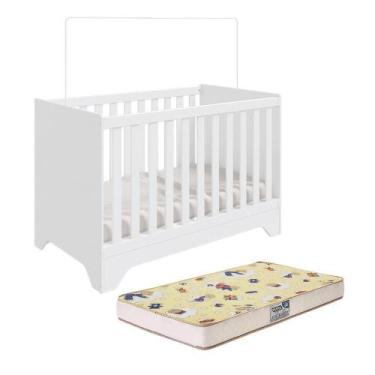 Imagem de Berço Americano Popy Retrô 3 em 1 com Colchão Supreme - Móveis Peroba,