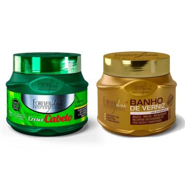 Imagem de Kit 01 Mascara Cresce Cabelo e 01 Banho de Verniz Forever Liss