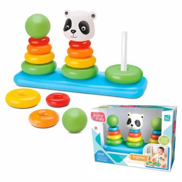 Imagem de Jogo De Argolas Baby Play Brinquedo Para Bebês Educativo Sensorial - C