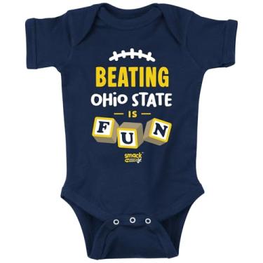 Imagem de Beating Ohio is Fun Baby Apparel for Michigan College Fans (NB-7T) (Body azul-marinho, 12 meses)