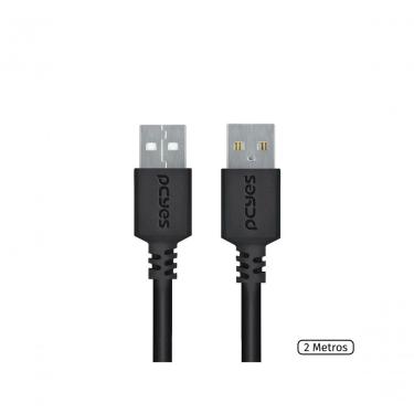 Imagem de Cabo De Dados Usb A 2.0 Macho Para Usb A 2.0 Macho 28awg Puro Cobre 2 Metros - Puam2-2