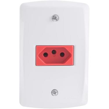 Imagem de Tramontina Conjunto 1 Tomada 2P+T 20A 250 V 4x2 Lux2 Vermelho e Branco