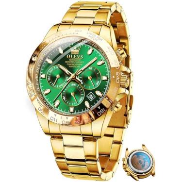 Imagem de Relógio masculino com certificação suíça de luxo, automático, relógio de pulso azul, relógio de pulso mecânico à prova d'água, calendário luminoso, relógio de aço inoxidável para homens