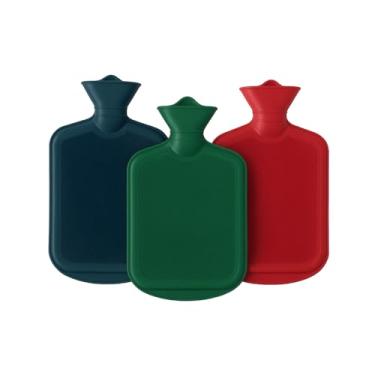 Imagem de Bolsa Térmica de Borracha para Água Quente e Fria, 1 Litro, 3 Cores, Texturizada