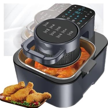 Imagem de Fritadeira Elétrica Air Fryer,fritadeira de ar visível 5 em 1, 8 menus predefinidos, grande capacidade de 9 litros, memória de desligamento com tela sensível ao toque holográfica