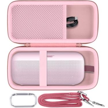 Imagem de Baval Capa rígida portátil compatível com Bose New SoundLink Flex 2ª geração/Bose SoundLink Flex alto-falante portátil Bluetooth, capa pétala rosa
