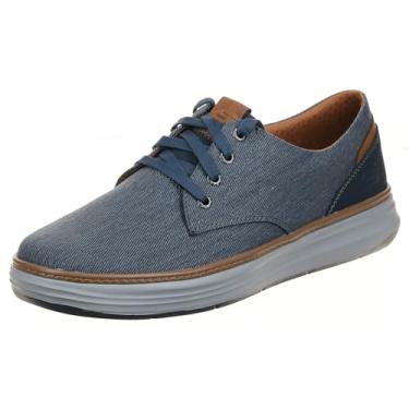 Imagem de Skechers Sapato Oxford masculino Moreno-Ederson de lona, Azul, 12 Wide