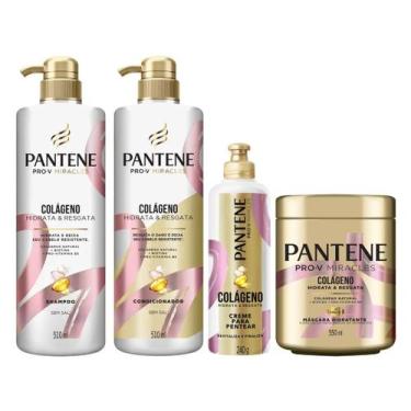 Imagem de Kit Pantene Hidrata & Resgata Máscara  - Creme de Pentear + Shampoo + 
