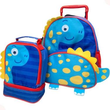 Imagem de Mochila de Rodinha c/ Lancheira Térmica Infantil Dinossauro - Clio