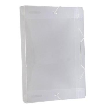 Imagem de Pasta Aba Elástica Organizadora de 40mm Com Lombo Ofício Transparente 