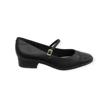 Imagem de Sapato Feminino Scarpin Mary Jane Casual Leve Verniz Fivela Moleca Ref