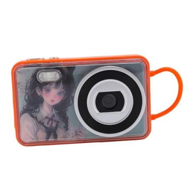 Imagem de Zopsc Câmera Digital 4K de 48MP Com Foco Automático e Antishake, Câmera de Vlog de Lente Dupla Com Zoom 18X, Câmera Frontal e Traseira para Viagens, Selfies e Vídeos do YouTube (Laranja)