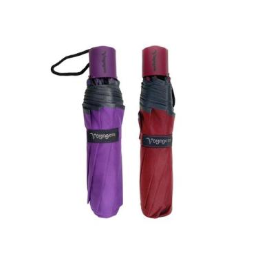 Imagem de Kit 02 Guardas-Chuva Reforçado Voyagem Vermelho E Roxo 010L