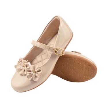 Imagem de Sapatilha Infantil Feminina Menina Laço Dama de Honra Off White LMV03-