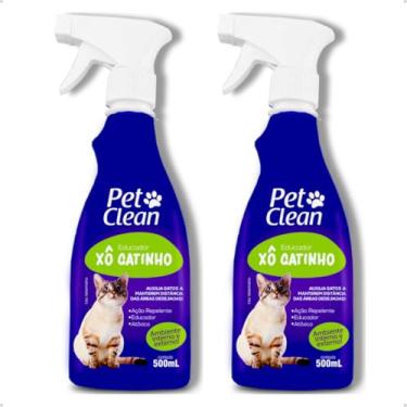 Imagem de Kit 2 Unidades Educador Adestrador Sanitário Repelente Ambientes Internos e Externos Afasta Gatos Xô Gatinho 500ml - Pet Clean