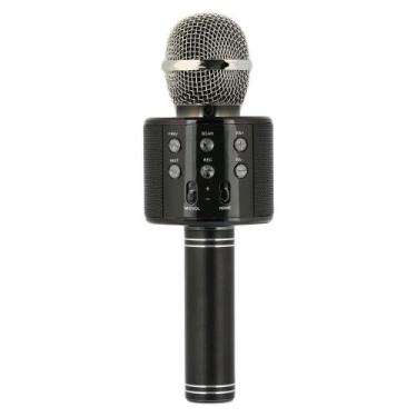 Imagem de Microfone BT s/ fio Karaokê Gravador de canto portátil preto - EBAI