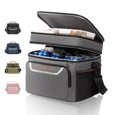 Imagem de Bolsa térmica Everfun, pequena lancheira de praia isolada, cinza