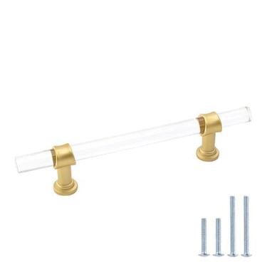 Imagem de Cabinet Handles goldenwarm LS9165GD128 em latão escovado, pacote com 2