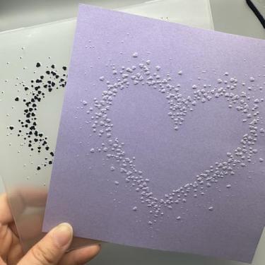 Imagem de Modelo de pasta de plástico em relevo contorno de textura de amor e amor 14 x 14 cm para fazer cartões, faça você mesmo, scrapbooking, papel, artesanato, artesanato, scrapbook, artes, suprimentos