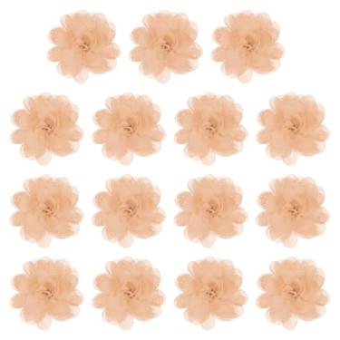 Imagem de YELARXI Flores de chiffon, apliques de tecido de costura, apliques de flores de chiffon - adequado para (mulheres/artesanato faça você mesmo/tiaras/acessórios de cabelo/casamento/festa/corsage) pacote
