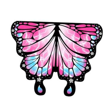 Imagem de KiBcsLic Fantasia infantil de asas de borboleta, acessórios para cosplay, fantasia de Halloween, Rosa Azul