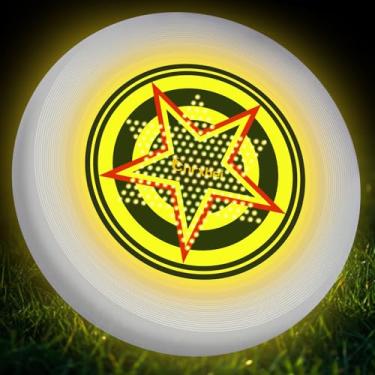 Imagem de ZhaoJum Disco voador brilhante de 49 LEDs - Brinquedo de disco recarregável com 3 modos inteligentes, design profissional de 175 g para jogos noturnos de praia/acampamento/quintal