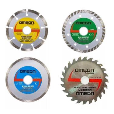 Imagem de Kit 4 peças disco diamantado + serra circular p/ makita - OMEGA