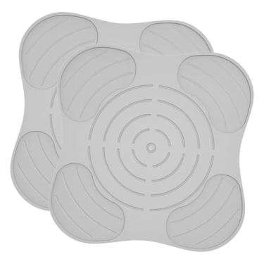 Imagem de Baoblaze 2x Tapete de silicone para secagem de pratos, escorredor de pratos, utensílios de cozinha, universal, fácil de limpar, resistente ao calor, Bege