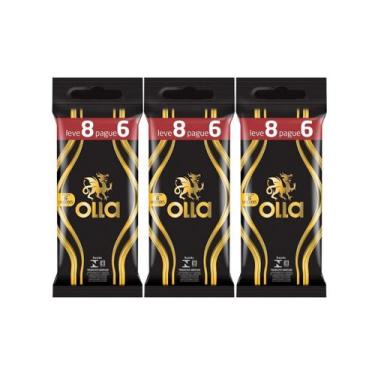 Imagem de Kit 3 Camisinhas Preservativo Lubrificado Olla 8 Unidades