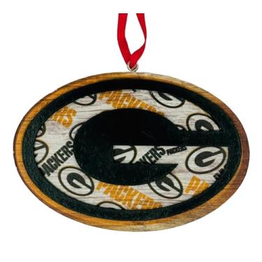 Imagem de FOCO Enfeite de Natal com logotipo levantado Green Bay Packers