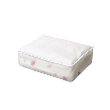 Imagem de Spotact Grandes recipientes de armazenamento sob a cama com tampa com zíper, organizador de armazenamento embaixo da cama dobrável para roupas de cama, design de tecido PVEA com alças, 2 peças (branco