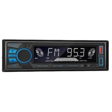 Imagem de Rádio Automotivo Single DIN, Bluetooth, MP3, FM, Dual USB, Entrada SD/AUX, Carregamento Rápido