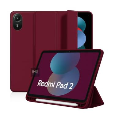 Imagem de Capa Case Premium para Redmi Pad 2 2025 com Compartimento para Pencil Anti-Impacto Tampa Magnética (VINHO)