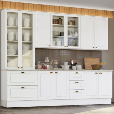 Imagem de Cozinha Modulada 7 Peças 11 Portas 5 Gavetas C/ Tampo Americana Henn