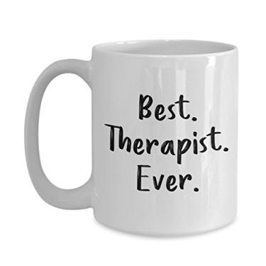 Imagem de Caneca Best Therapist Ever – Chá divertido de cacau quente – Ideia de presente de aniversário de Natal