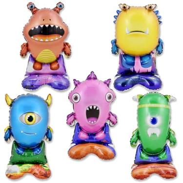 Imagem de 5Pcs Alien - Theme Standing Base Foil Balloons Set for Kids' & Alien - Aviation Themed Parties