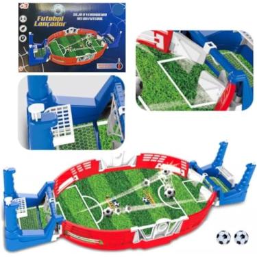 Imagem de FUTEBOL DE MESA COM LANÇADOR DE TABULEIRO BRINQUEDO INTERATIVO PARA JOGOS INFANTIS PINBALL ESPORTE MINI ARENA GOL A GOL JOGO PORTÁTIL CRIANÇA BOLA FOOTBALL DE DEDO PEBOLIM 38CM
