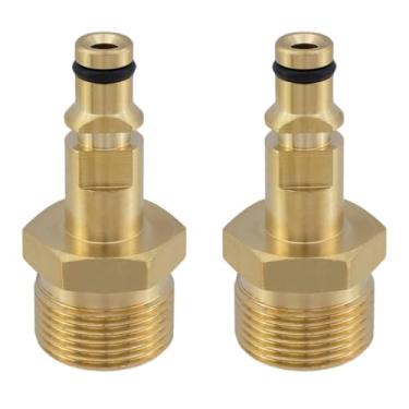 Imagem de FarBoat Conjunto de 2 adaptadores de lavadora de pressão, M22 Quick Connects Swivel to M14 Quick Connect Fittings, kit de desconexão rápida de cobre, dourado
