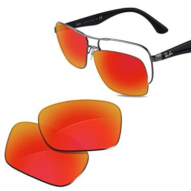 Imagem de Glintbay Lentes de óculos de sol de substituição 100% precisas para RayBan RB3516-59 - Espelhado vermelho fogo polarizado
