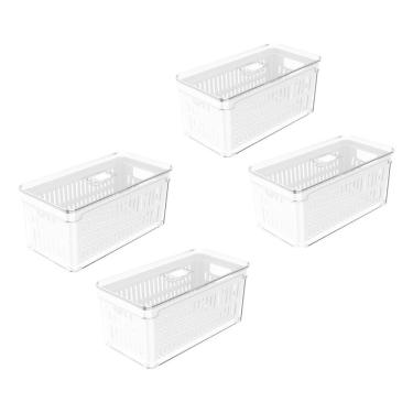 Imagem de Kit 04 Potes Organizador Hermético Block 450Ml Mantimento