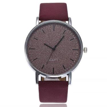 Imagem de Relógio de pulso analógico feminino casual de couro de quartzo Vansvar
