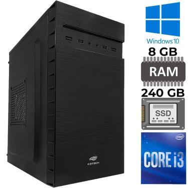 Imagem de Computador Core i3-10100 (3.6GHz), Memoria RAM 8GB DDR4, SSD Kingston 240GB, 32BK, Windows 10