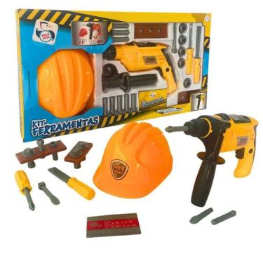 Imagem de Furadeira Eletrica Brinquedo Kit Premium Ferramentas Parafusadeira Cap