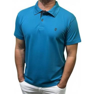 Imagem de kit 5 camisa polo masculina algodão marca toqref, Azul turquesa, P