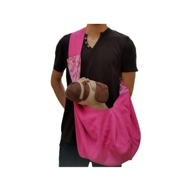 Imagem de Bolsa De Ombro Rosa Para Transportar Pet Passeio Cachorros