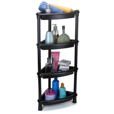 Imagem de Prateleira De Canto Suporte Multiuso 4 Cestos Desmontável Cozinha Lava