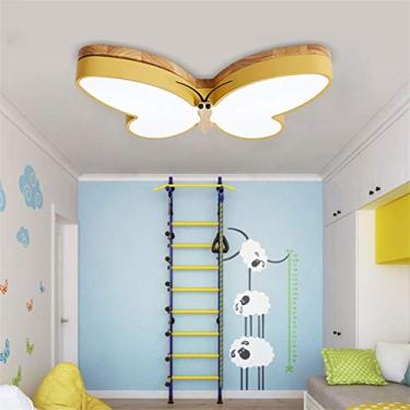 Imagem de Luminária de teto LED para quarto infantil, luminária de teto regulável com controle remoto para quarto de meninos e meninas, luminária de teto de acrílico (amarelo, C50 x L32 cm)